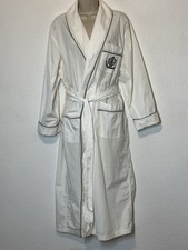 Vintage Victorias Secret 100 Cotton Long Robe M/L Preppy Coastal Regencycore