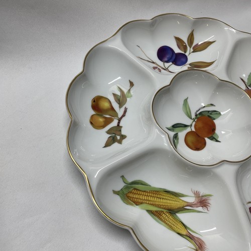 Vintage ROYAL WORCESTER Fine Porcelain EVESHAM 34cm 6-Parts Snack/Dip Crudite - Picture 12 of 24
