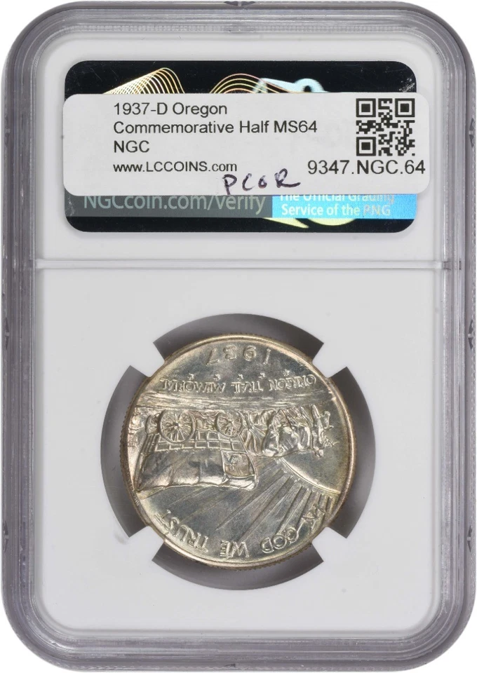 Oregon Commemorative Silver Half Dollar 1937-D MS64 NGC - Image 2 of 2
