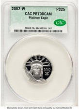 2002-W Proof Platinum Eagle 1/4 oz Non Designation CACG PR70 3564.00 per troy oz