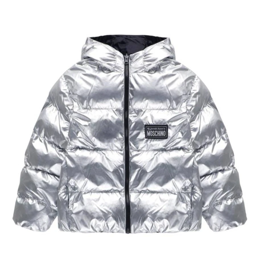 Piumino Moschino ragazzo reversibile in nylon con cappuccio