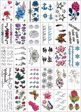 30 sheets rose butterfly temporary tattoo body tattoos wholesale