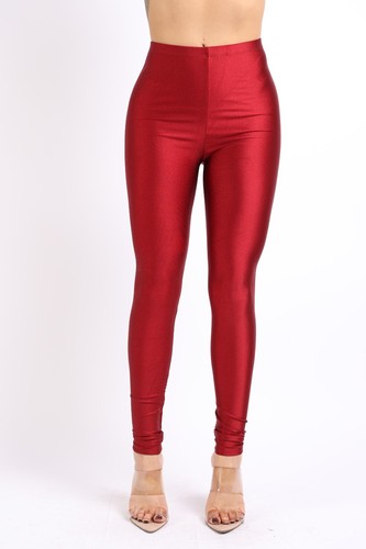 Glänzende Damen-Leggings Stretch Neonhose Tanz Rave Club Party Yoga Outfit - Bild 25 von 88