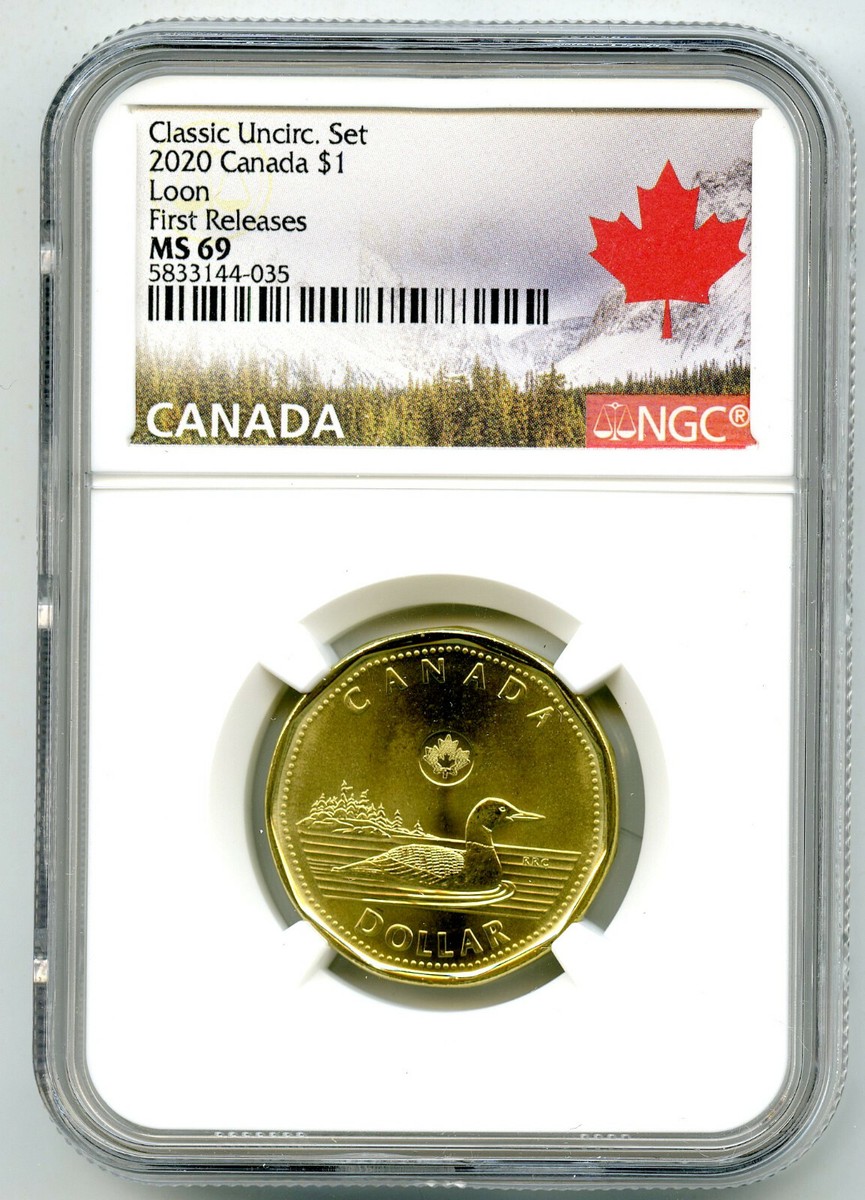 kkknicoです。 2020 CANADA $1 NGC MS69 FIRST RELEASES CLASSIC LOON LOONIE TOP