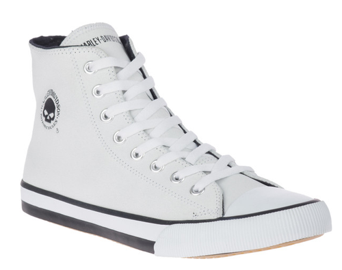 HARLEY DAVIDSON Men's Baxter Hi-Top Logo Athletic White Leather Sneakers D93679 - Picture 3 of 3