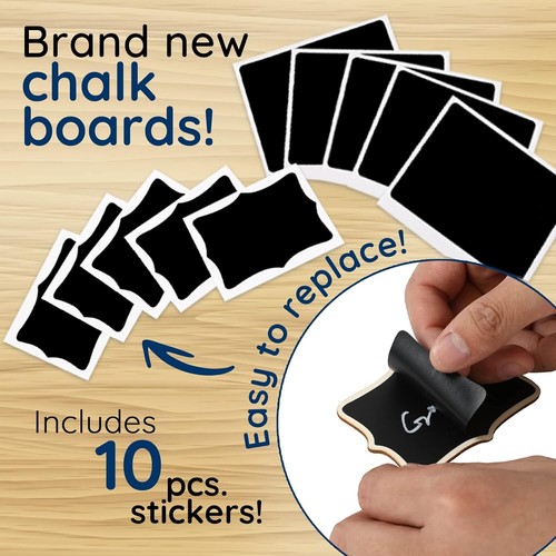 Mini Chalkboard Signs, 20 Pack Framed Small Chalk Board Food Labels with Easel S - Picture 5 of 11