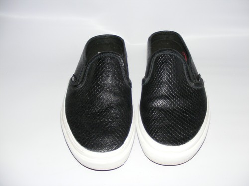 Vans Womens Size 6 M Black Leather Mules Slip On Slides Skateboard Shoes - Picture 10 of 14