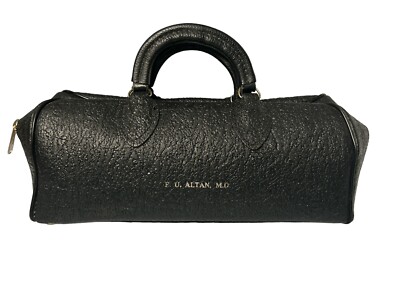 Vintage Schell Black Genuine Leather Doctors Medical Bag 61204EB 15''F U Altan MD