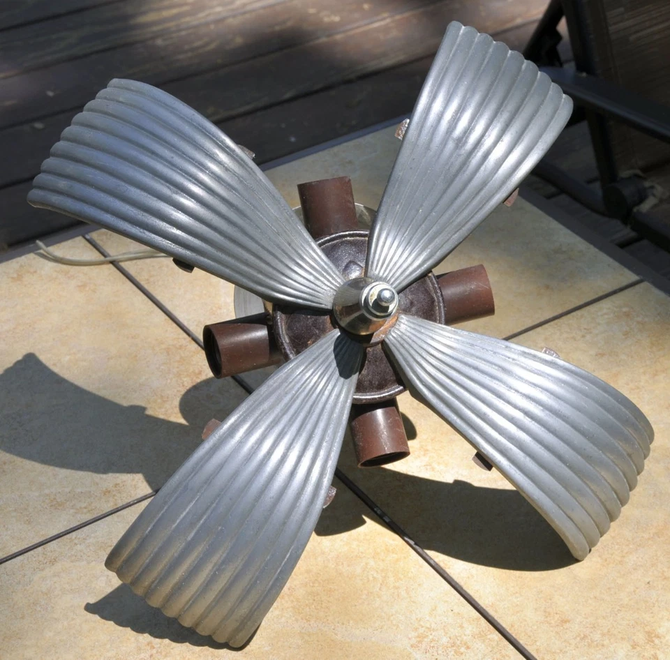 J C Virden Claremont Series Art Deco 4 slip shade Chandelier Fixture bakelite - Image 2 of 4