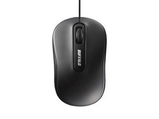 BUFFALO Wired Optical Mouse 3-Button Type Medium Size BlackNEW