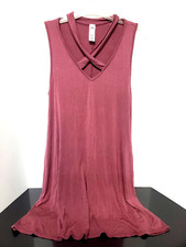 Honeyme Womens Dusty Pink Sleeveless Shift Dress, Strappy Neck, Pockets, Size S