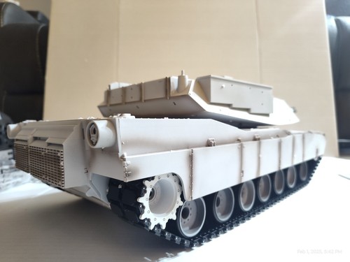 COOLBANK ABRAMS 3918-1 M1 UN WHITE W/CANNON TUBE TELESCOPIC UPGRADED STEEL GEAR - Picture 9 of 23