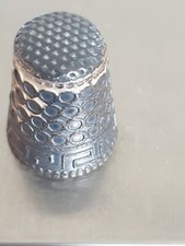 VINTAGE SILVER THIMBLES - MARKED 935 -  GREEK KEY DESIGN - TARNISHED