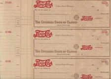 1960's, Pepsi:Cola, "Un-Used" Sheet of Bottling Company Checks (3) - Scarce