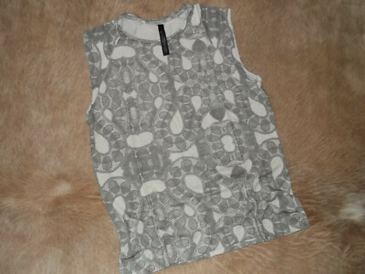 Zara Ladies Top Short Sleeve Size S Grey Beige Second Hand Look!!