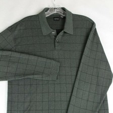 Arrow Polo Men's Medium Greenish Gray with Grid Pattern