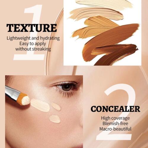 Face Oil Control Foundation & Concealer Cream Long Lasting Foundation S2T8 - Picture 5 of 11