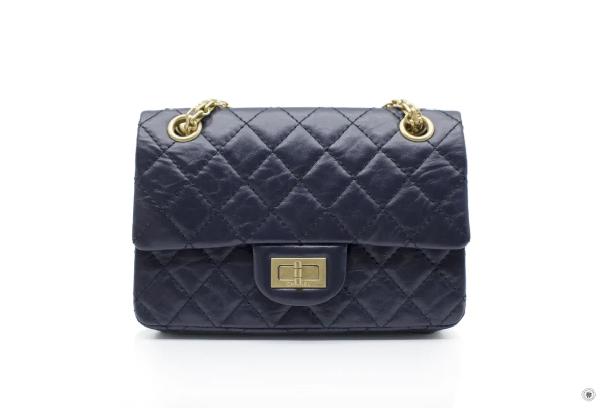 NEW Chanel AS0874 Y0463 Mini 2.55 Navy / 4N7384 Calfskin Small Shoulder  Bags Gbh