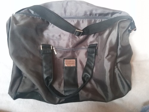 Chrome Azzaro Weekender Travel Carry On Luggage Overnight Travel Duffle Bag Gray