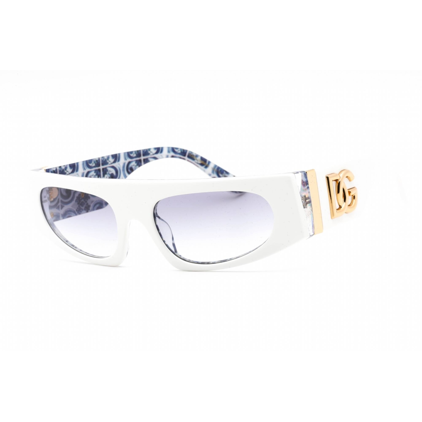 Dolce & Gabbana Women's Sunglasses White Frame Blue Gradient Lens