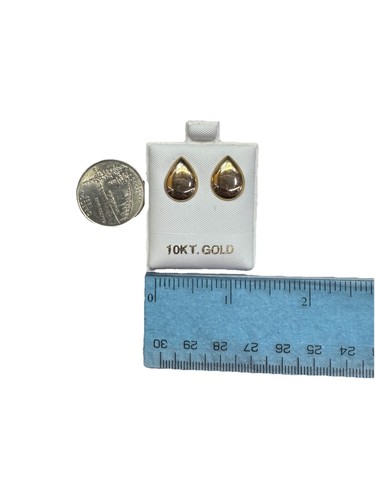 Real 10K Yellow Gold Fancy Stud Polished Earrings - Picture 2 of 3