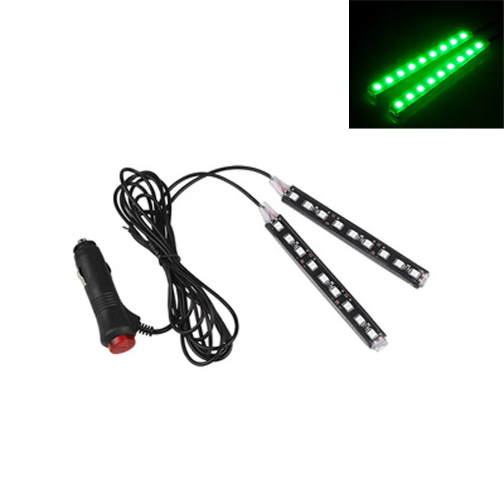 9 LED Strip Lamp Car Cigarette Lighter Atmosphere Lights Multicolor  Adhesive Tap