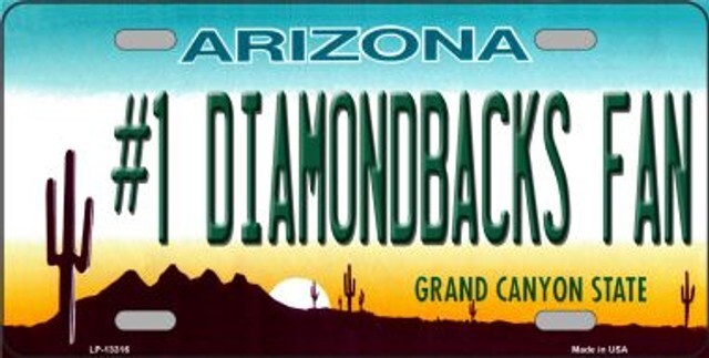 Number 1 Diamondbacks Fan Novelty Metal License Plate Tag