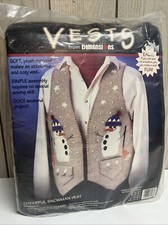Vintage New Make Your Own Cheerful Snowman Vest by Dimensions 1995 Made in USA