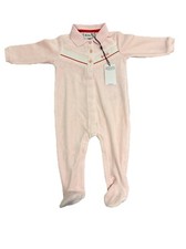 BOSS Baby Logo Pink Velvet Babygrow