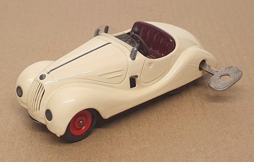 Schuco 15 cm langer Metallwagen zum Aufziehen WU40 - Examico 4001 - creme