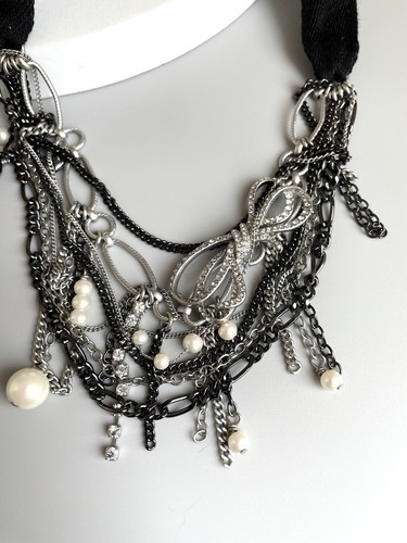 Juicy Couture Silver Tone Statement Tassels Necklace - Picture 2 of 5