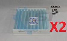 2x Wesfil Cabin Air Pollen Filters WACF0076