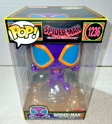 FUNKO POP SPIDER-MAN ACROSS THE SPIDERVERSE BLACKLIGHT 10" #1236 **NEW**