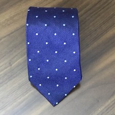 Brooks Brothers Makers Merchants Silk Polka Dot Blue Made In USA