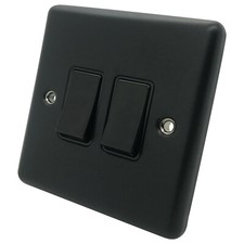 Classic Matt Black Plug Sockets Light Switches Dimmers - Whole Range available