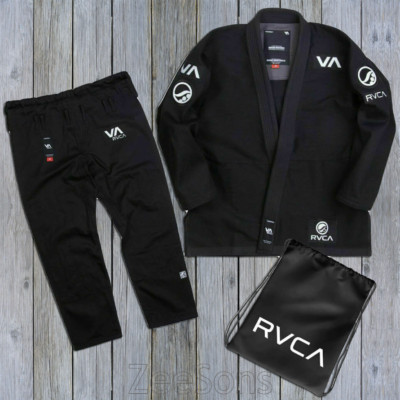 Men's Shoyoroll BJJ Kimono RVCA V2 Batch 60 GI Uniform 450 GSM Black *Free Bag*