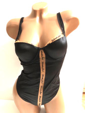 Victoria's Secret Padded VS Logo Lingerie Teddy Bodysuit Black S,M,L,XL NWT