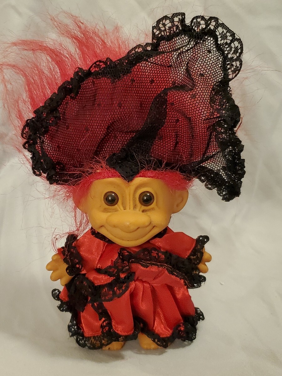 Russ Troll Doll! 4” Red Hair Brown Eyes! Valentines Day Outfit