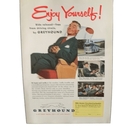 Vintage 1951 Greyhound Enjoy Yourself Ad Advertisment - Picture 4 of 4