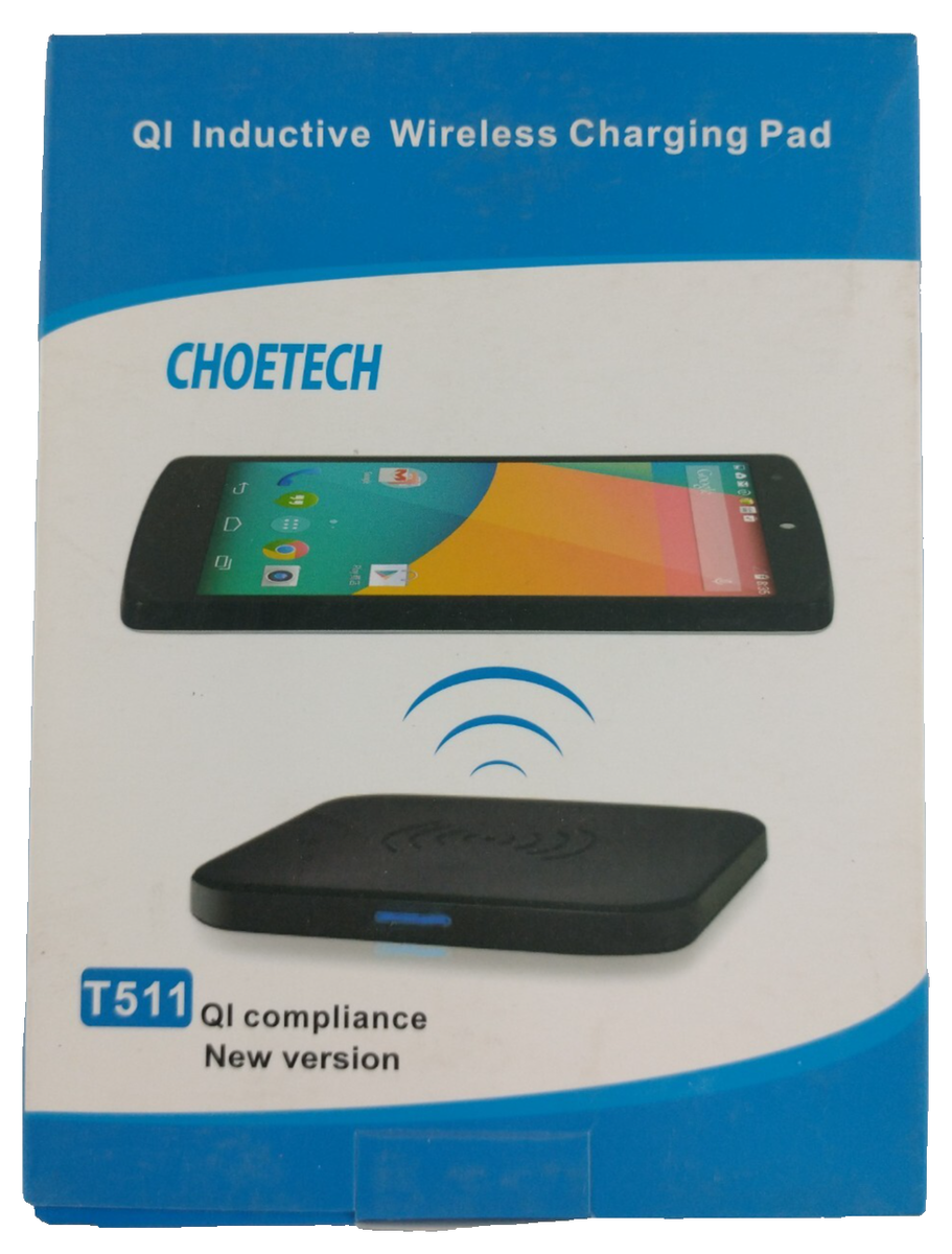 Qi Wireless Conductive Charging Pad Model T511 Choetech Black with