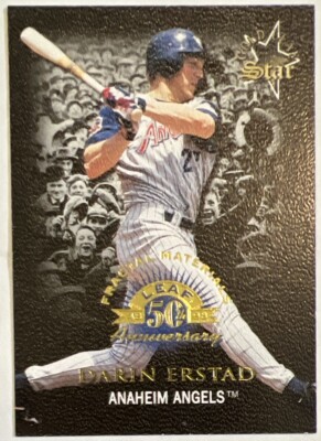 Darin Erstad 1998 Leaf Fractal Materials Leather # D /900 /1000 #158 Angels ESE
