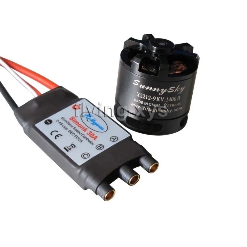Motor sin escobillas Sunnysky X2212-9 1400KV y SimonK 30A ESC para RC Multicopter 550 Foto 2 de 3