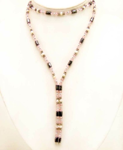 4-5mm Natural White Pearl Bracelet for Women Pink Crystal Magnet Bracelet 36'' - Picture 5 of 5