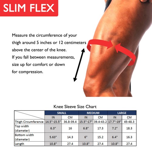 Knee Compression Sleeve Support Sports Arthritis Join Pain Relief - (Single) - Picture 11 of 13