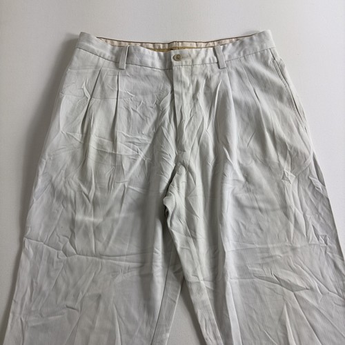 TOMMY BAHAMA Mens Island Bamboo Pants 80% SILK 20% Rayon Pleated Front Sz 33x32 - Picture 4 of 12