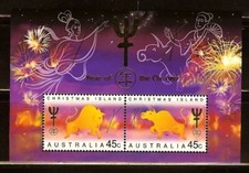 Mint Australia Christmas Island year of OX Souvenir sheet (MNH)
