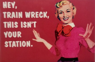 Hey Train Wreck This Isn t Your Station. All On A 2 x3 Fridge Magnet.
