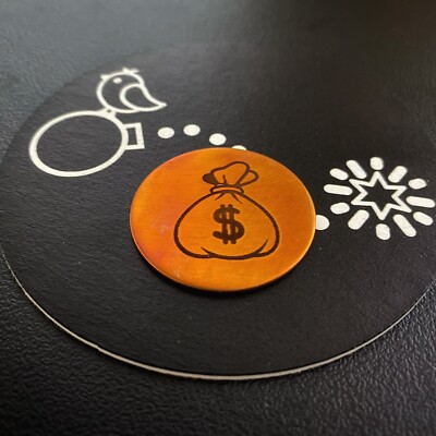 CASH MONEY!  1.25  Laser Etched Thinline Custom Copper Golf Ball Marker!