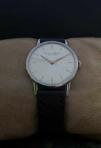 IWC SHAFFHAUSEN cal.C.89 SS VINTAGE 50's RARE 35MM SWISS WATCH.