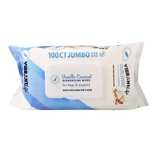 Vibrant Life 100-ct. JUMBO DEODORIZING WIPES for DOGS PUPPIES Vanilla Coconut